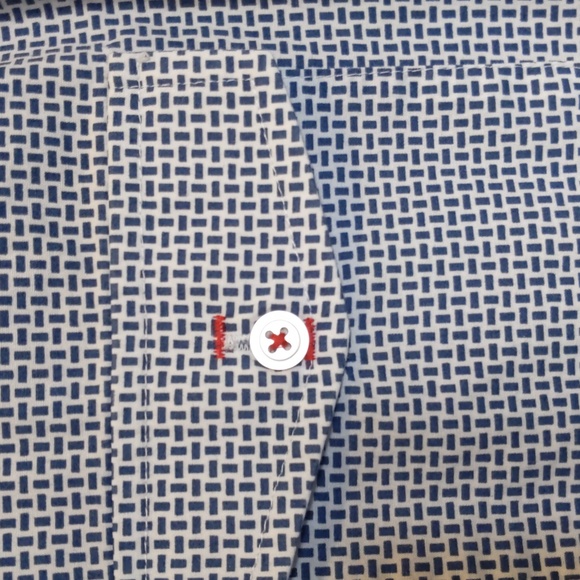 Mens Button Front Long Sleeve Shirt, Size Small, Blue/White, Le31 Simons - Picture 5 of 5